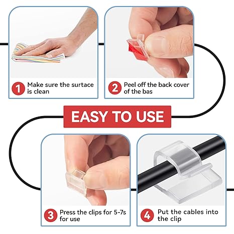 50 PCS Self Adhesive Cable Clips